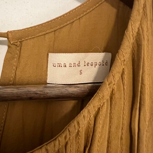 Uma and Leopold Brown Cotton Crystal Midi / Maxi Dress - Size Small - Picture 5 of 7